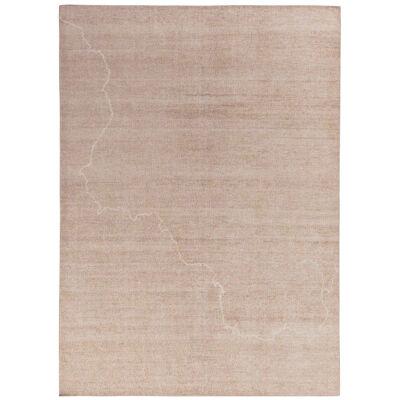 Rug & Kilim’s Distressed Style Contemporary Rug, Pink and Beige Abstract Pattern