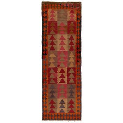 Vintage Tribal Kilim Rug in Beige with Multicolor Geometric Patterns