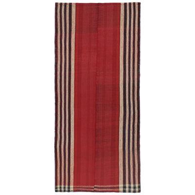 Vintage Persian Kilim Runner in Red with Blue and White Stripes by Rug & Kilim 