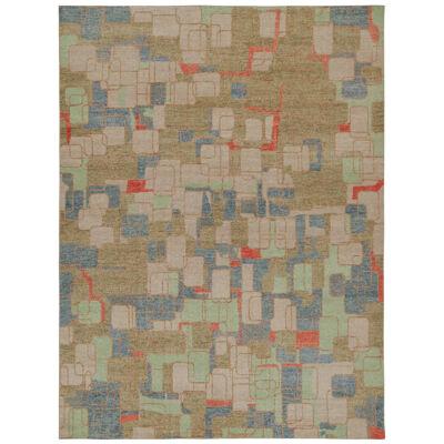 Rug & Kilim’s Distressed style Modern rug in Polychromatic Geometric Patterns