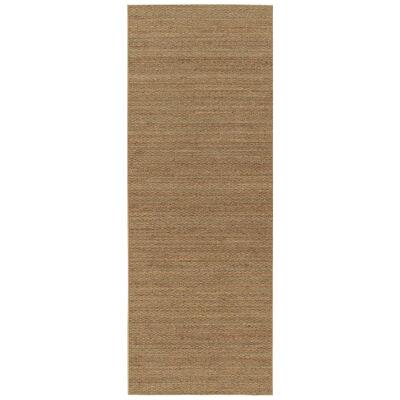 Contemporary Style Hemp Runner in Solid Brown by Rug & Kilim