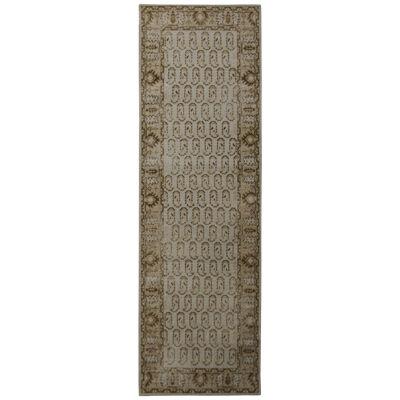 Hand-Knotted Boteh Runner Beige-Brown and Blue Classic Rug by Rug & Kilim