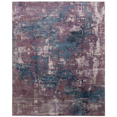 Rug & Kilim’s Abstract Modern Rug in Purple and Blue All Over Pattern