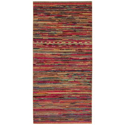 Rug & Kilim’s Moroccan Style Rug in Pink With Vibrant Polychromatic Stripes