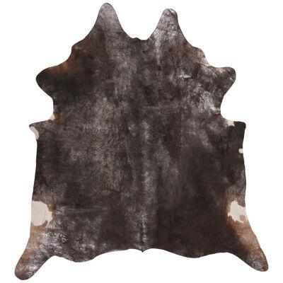 Rug & Kilim’s Contemporary Gray and Black Large Leather Cowhide Rug