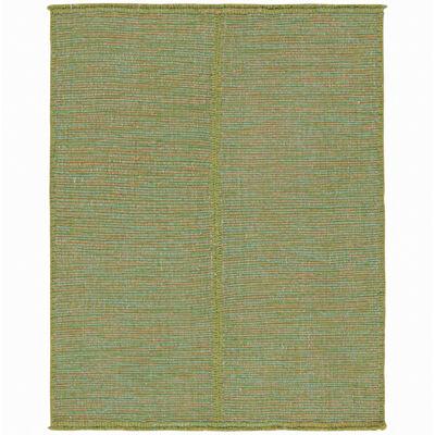 Rug & Kilim’s Contemporary Kilim Rug in Green with Teal and Pink Accents  