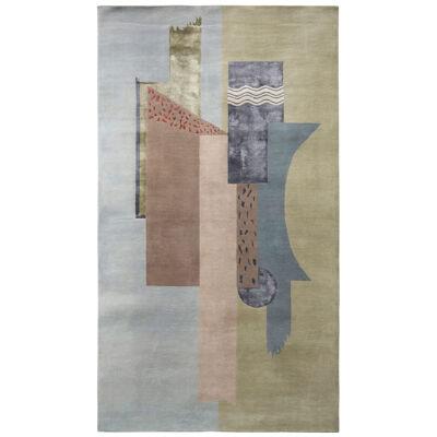 Rug & Kilim’s French Deco Style Rug in Green, Gray and Beige Pattern