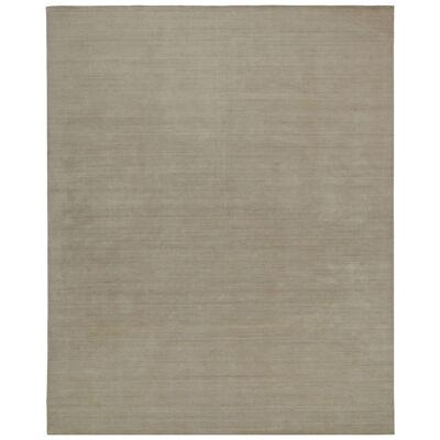 Rug & Kilim’s Contemporary Rug in Solid Gray and Beige Tones
