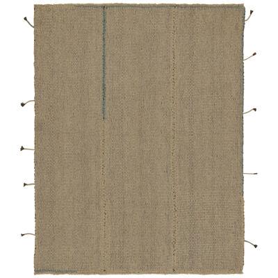 Rug & Kilim’s Contemporary Kilim in Beige With Blue Accents
