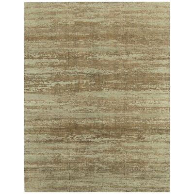 Rug & Kilim’s Contemporary Abstract Rug in Beige-Brown With Green Undertone