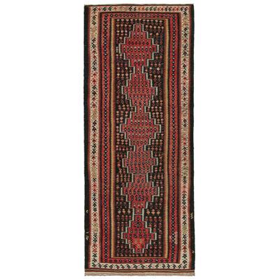 Vintage Persian Kilim in Black and Red with Geometric Patterns, from Rug & Kilim