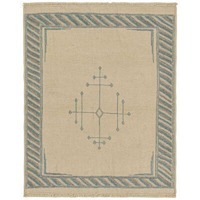 Rug & Kilim’s Sofreh-Style Persian Kilim in Beige with Blue Medallion