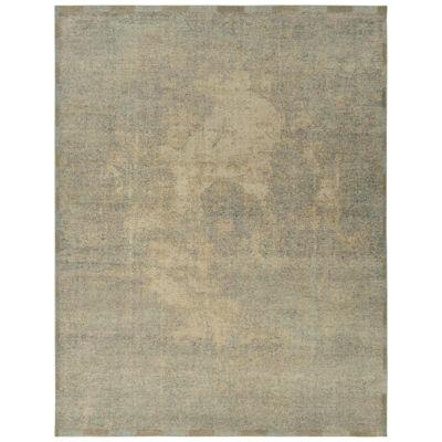 Distressed Style Modern Rug in Blue, Beige Abstract Pattern by Rug & Kilim