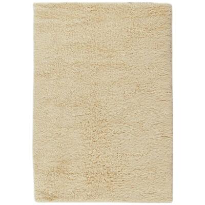 Rug & Kilim’s Moroccan Style Contemporary Rug in Solid Off-White Shag Pile