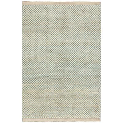 Rug & Kilim’s Persian Gabbeh-Style Rug with Beige and Blue Geometric Pattern