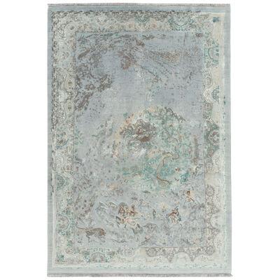 Rug & Kilim’s Classic Style Contemporary Rug in Blue-Grey Pictorials
