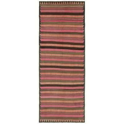 Vintage Karadagh Persian Kilim with Pink and Brown Stripes, from Rug & Kilim