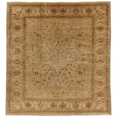 Rug & Kilim’s Classic Oushak Style Rug in Gold & Maroon Floral Medallion Pattern