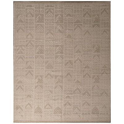 Rug & Kilim’s Scandinavian Style Geometric Gray Wool Pile Rug