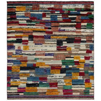 Moroccan Style Rug in Colorful High-Low Geometric Pattern by Rug & Kilim