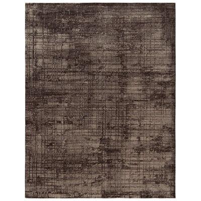 Hand-Knotted Abstract Rug in a Brown, Black Painterly Pattern by Rug & Kilim