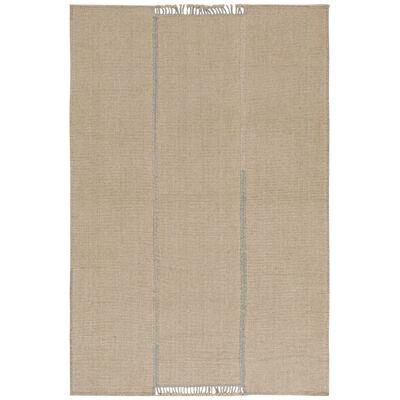 Rug & Kilim’s Contemporary Kilim in Beige, Blue Stripes and Off-White Accents