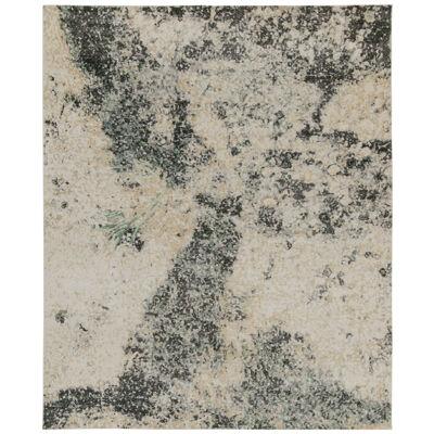 Rug & Kilim’s Distressed Style Abstract Rug in Gray, Beige and Black