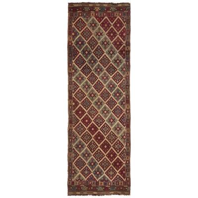 Antique Turkish Transitional Red and Blue Wool Kilim