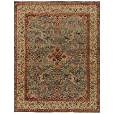 Rug & Kilim’s Classic Persian Style Rug in Blue and Beige-Brown Floral Patterns
