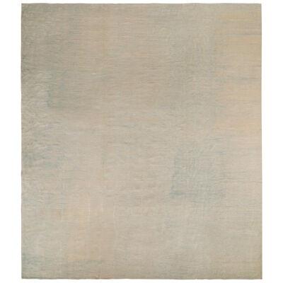 Rug & Kilim’s Contemporary Solid Rug in Beige and Blue