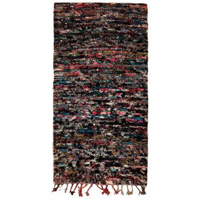 Hand-Knotted Vintage Moroccan Rug, Multicolor Textural Pattern
