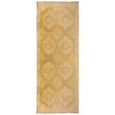Antique Agra Beige Gold and Red Cotton Rug