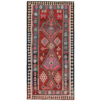 Vintage Shahsavan Persian Kilim in Red, Blue & Pink Patterns by Rug & Kilim