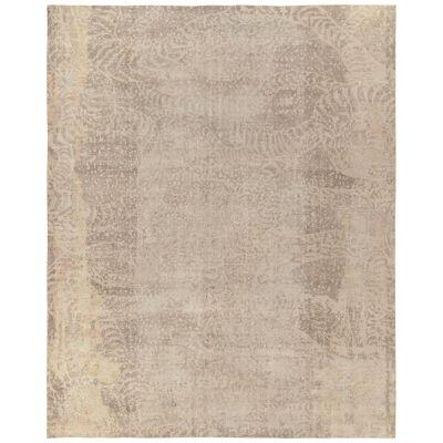 Distressed Style Abstract Rug in Beige-Brown & Gray Pattern by Rug & Kilim