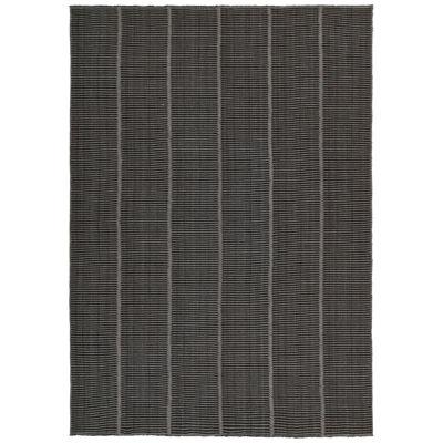 Rug & Kilim’s Contemporary Kilim in Gray & Black Stripes 