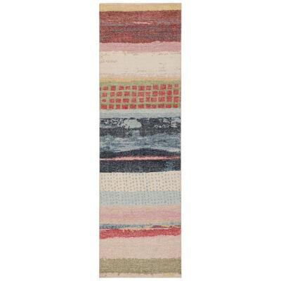 Rug & Kilim’s Distressed Style Modern Runner in Multihued Abstract Patterns