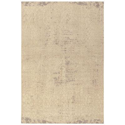 Distressed Style Modern Rug in Beige, Gray Abstract Pattern by Rug & Kilim