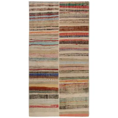Rug & Kilim’s Patchwork Kilim Runner in Polychromatic Stripes