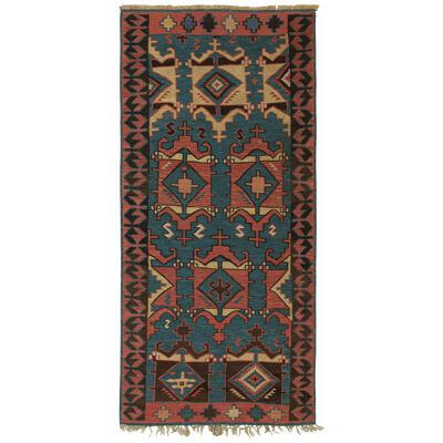 Vintage Persian Kilim with Blue with Geometric Patterns by Rug & Kilim
