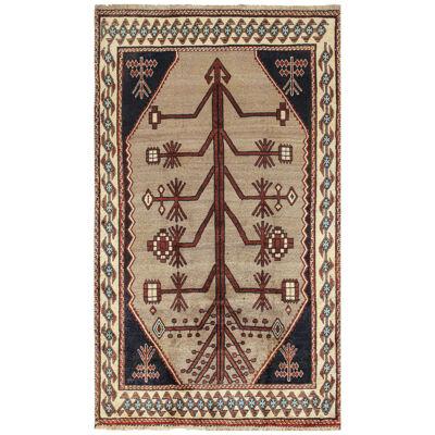 Vintage Persian Tribal rug in Beige with Brown Geometric Pattern by Rug & Kilim