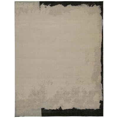 Rug & Kilim’s Distressed Style Abstract Rug in Beige, Gray and Black