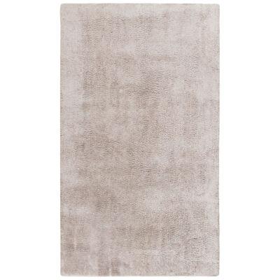 Contemporary Solid Gray Rug in Shag Pile by Rug & Kilim