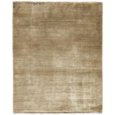 Contemporary Rug in Solid Beige Brown Open Field by Rug & Kilim
