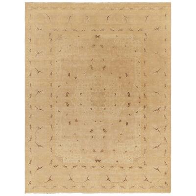 Rug & Kilim’s Classic-Style Rug in Beige-Brown With Pink & Gold Floral Patterns
