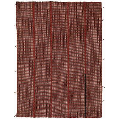 Rug & Kilim’s Contemporary Kilim Rug in Beige and Red Stripes 