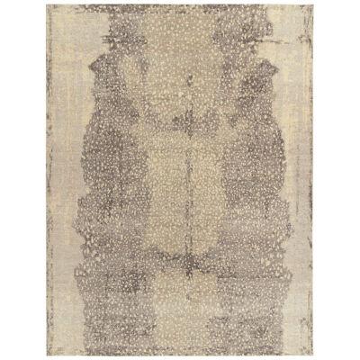 Distressed Style Modern Rug in Beige, Grey Abstract Pattern by Rug & Kilim