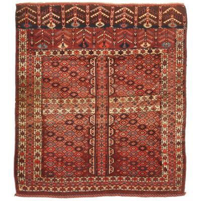 Antique Hachli Transitional Red And Beige Wool Persian Rug