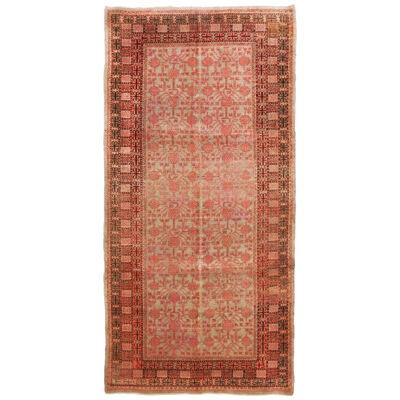 Antique Samarkand Traditional Red And Blue Wool Rug
