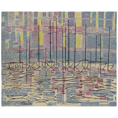 Rare Signed Vintage Abstract Tapestry by Etienne Poirier, from Rug & Kilim 
