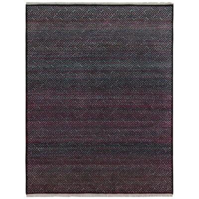 Rug & Kilim’s Contemporary Rug in Blue and Purple Geometric Patterns